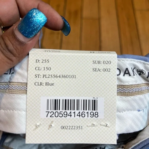 oak hill chino shorts Men’s Size 44 Gray/blue Golf Casual 10” Inseam NWT - Picture 5 of 8